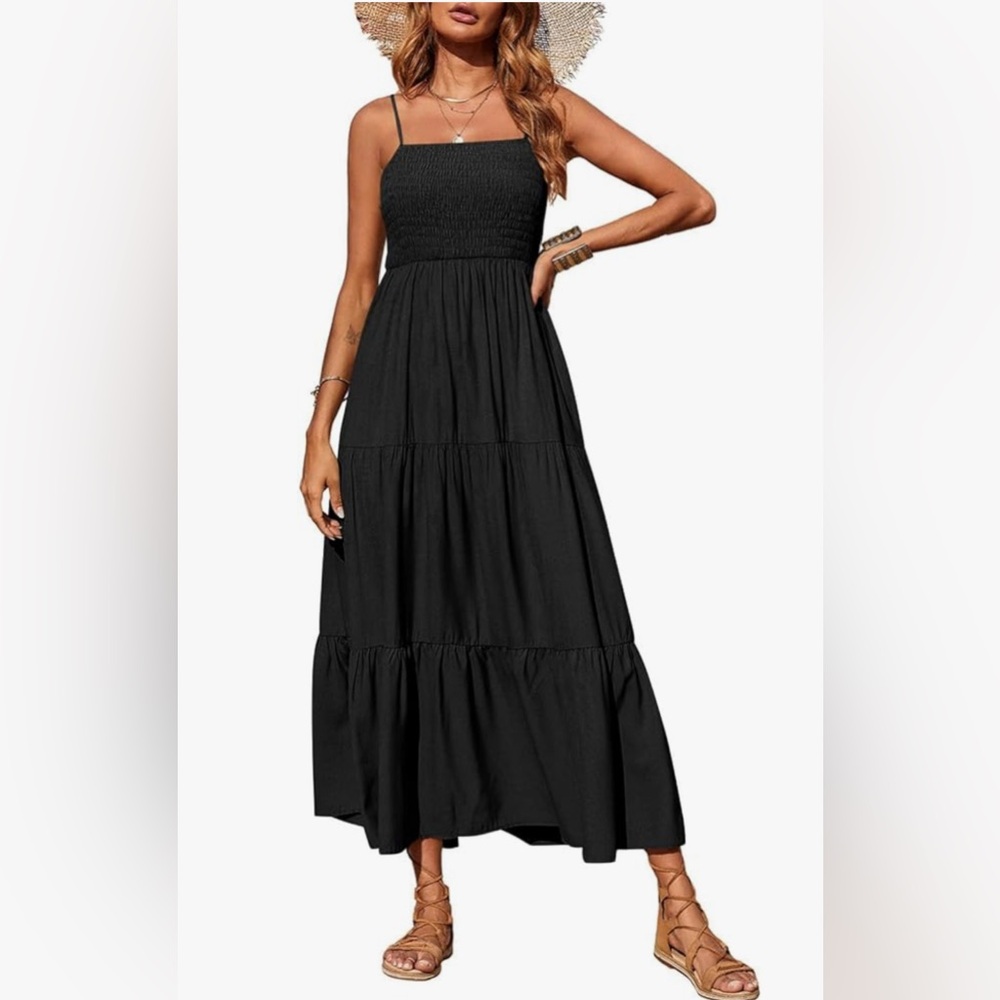 Maxi boho black dress